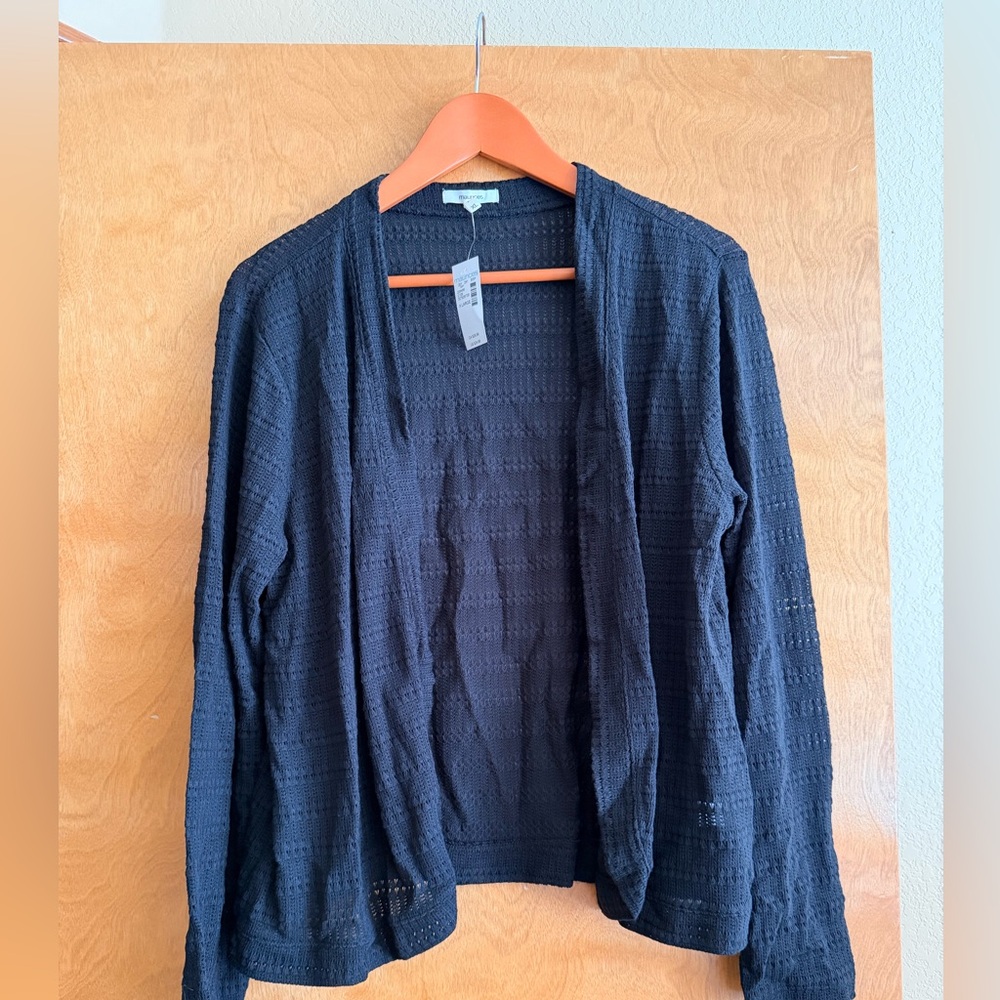 Maurices Black Open Knit Cardigan